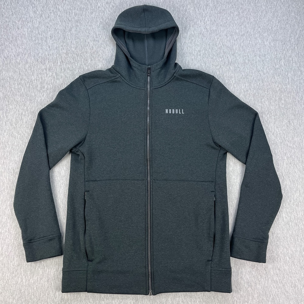 NOBULL Full-Zip Hoodie Mens M (Estimate) Heather Dark Gray Zip Pockets Training
